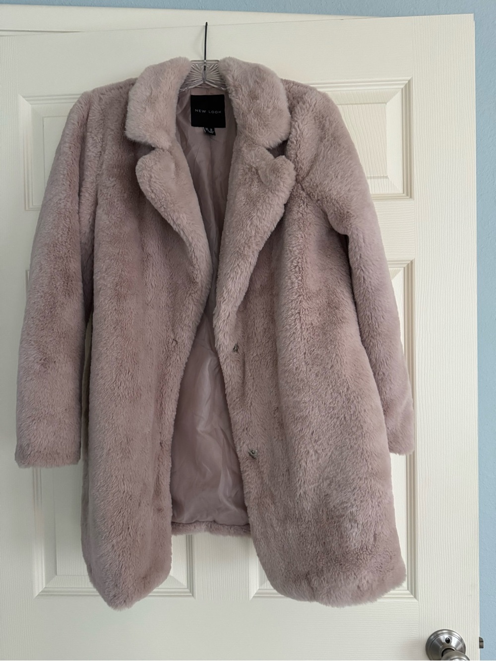 New Look Women's Faux Fur Coat in Dusty Pink